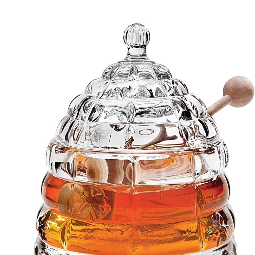 Studio Silversmiths Crystal Honey Jar by GODINGER